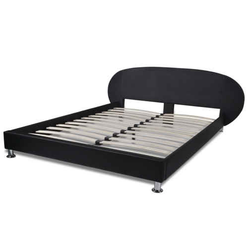 

Bed Frame 4FT6 Double/135x190 cm Artificial Leather Black