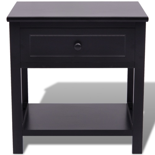 

Bedside Cabinet Wood Black