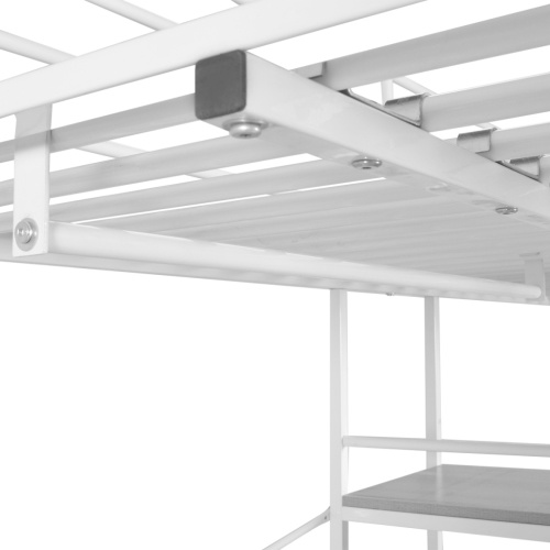 

High Sleeper Bed with Desk Metal 200x90 cm White and Brown