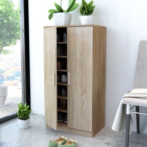 

Shoe Cabinet 7 Shelves Oak