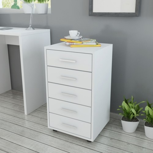 

Office Drawer Unit with Castors 5 Drawers White