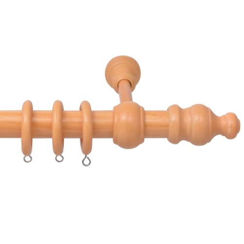 

Curtain Rod with Decorative Finials 2 pcs Wood Natural