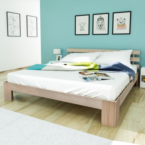 

Double Bed 5FT King Size/200x150 cm Pinewood Natural