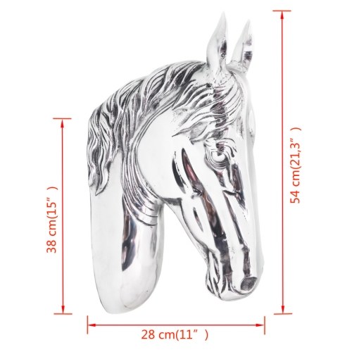 

Horse Head Decoration Wall-Mounted Aluminium Silver