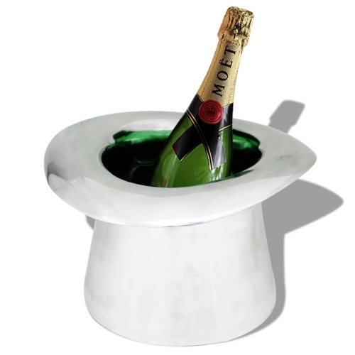 Champagne Cooler Hat Shape Aluminium Silver