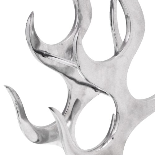 

Wine Rack Flame Shape Aluminium Silver 9 Bottles