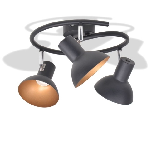 

Ceiling Lamp for 3 Bulbs E27 Black and Gold