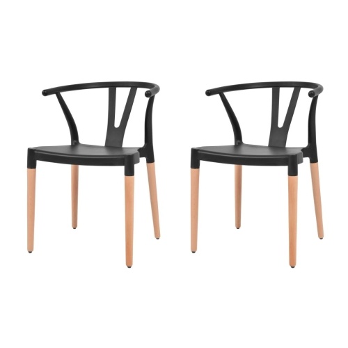 Dining Chairs 2 pcs Black