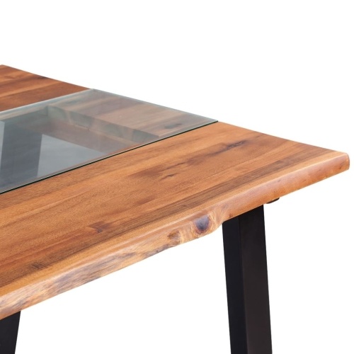 Обеденный стол Solid Acacia Дерево и стекло 180x90x75 см