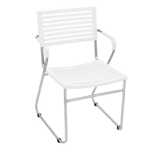 

White Stackable Arm Chair 12 pcs