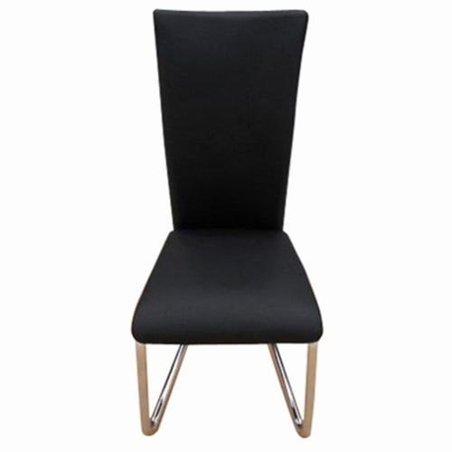 

6 pcs Artificial Leather Iron Black Dining Chair