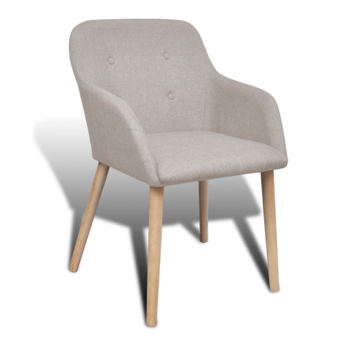 

4 pcs Fabric Dining Chair Set with Oak Legs