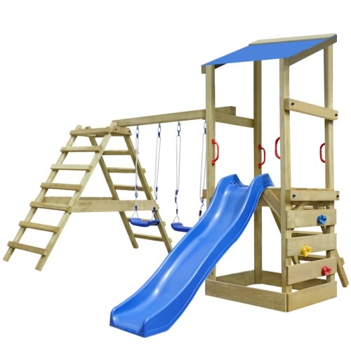 

vidaXL Playhouse Набор с лестницами, слайдов и Качели 356x255x235 см Дерево