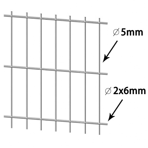 

2D Garden Fence Panels & Posts 2008x1630 mm 38 m Silver