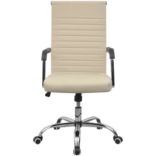 

artificial leather office chair 55x63 cm cream