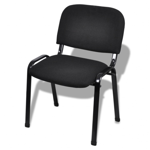 

4 Piece Stackable Office Chairs Fabric Black