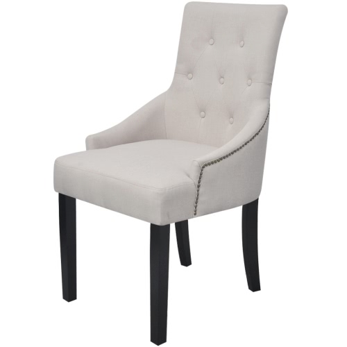 

2 chairs for dining Polyester Cream
