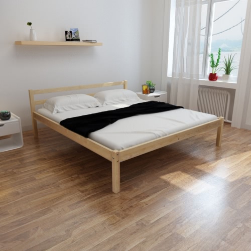 

wooden bed solid pine Natural 200 x 160 cm