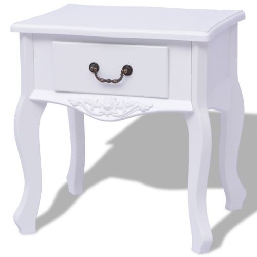 

White MDF bedside table