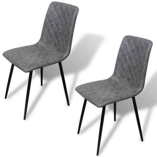 

Chairs 2 pcs in artificial leather Gray