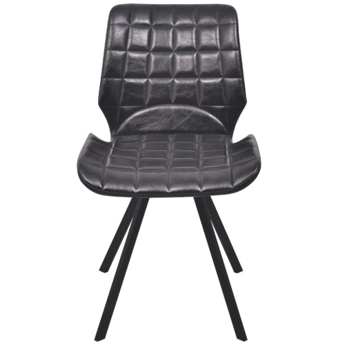 

room chairs dining 4 pcs artificial leather Black