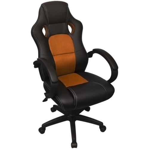 

Orange artificial leather office chair