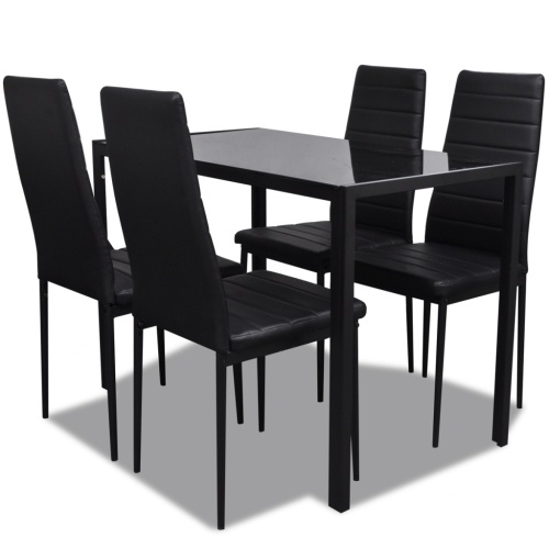 

Black Five Piece Dining Table Set