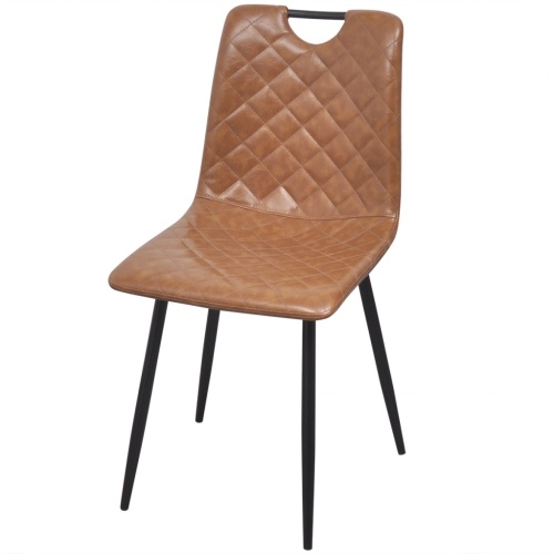 

Chairs 2 pcs artificial leather Light brown