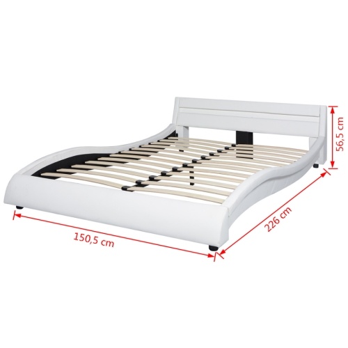 

Bed frame with LED 140 x 200 cm Artificial leather White