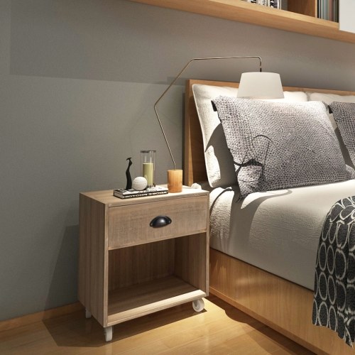

Bedside table 2 pieces Solid wood Brown