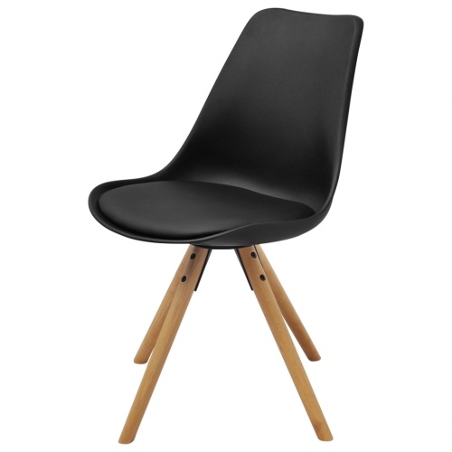 

Dining chairs 4 pcs black artificial leather