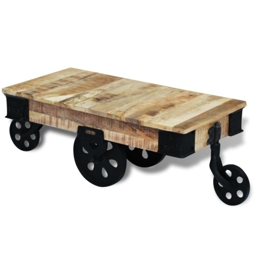 

vidal XL Coffee table with wheels Raw mango wood