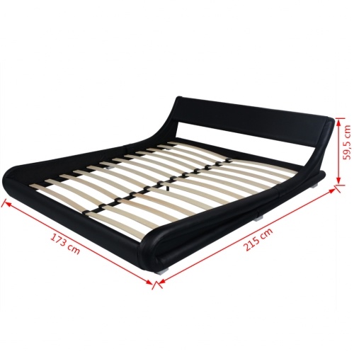 

Bed frame 160 x 200 cm Black synthetic leather