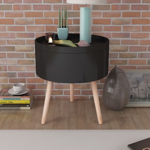 

Auxiliary Table with Round Top 39.5 x 44.5 cm Black