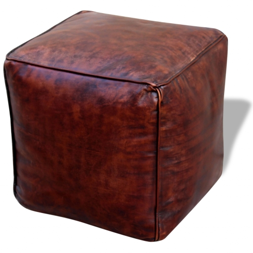 

Pouf Genuine Leather Square Brown 45 x 45 x 45 cm