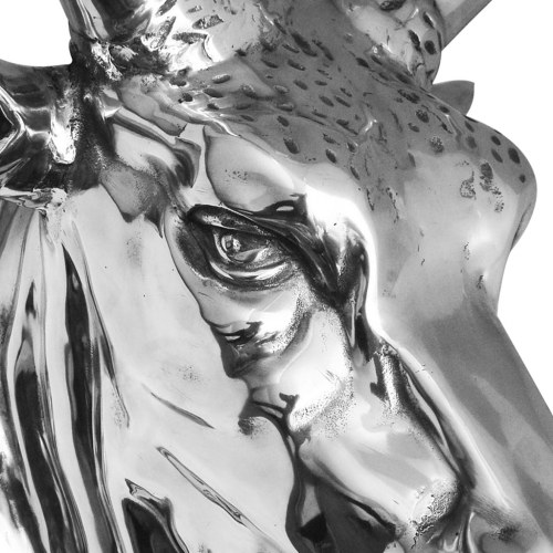 

Wall decoration in the shape of a cowhide Aluminum Silver