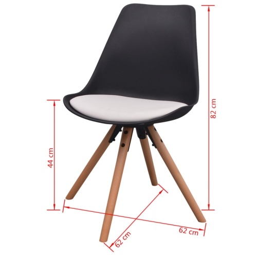 

Dining chairs 4 pcs Artificial leather Black and white