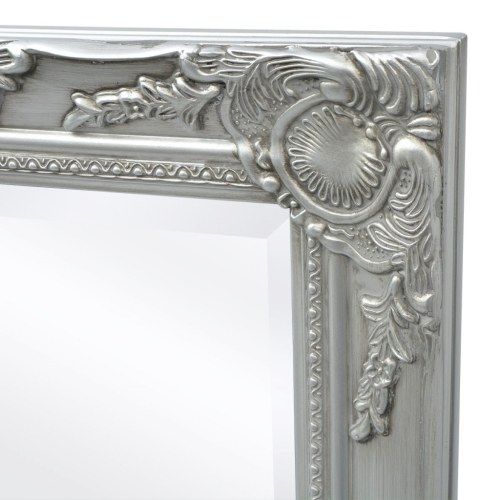 Miroir mural Style baroque 140 x 50 cm Argenté