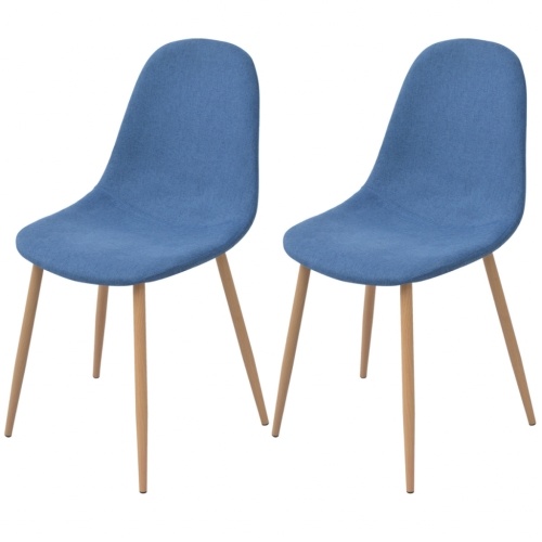

2-Piece Fabric Blue Dining Chairs