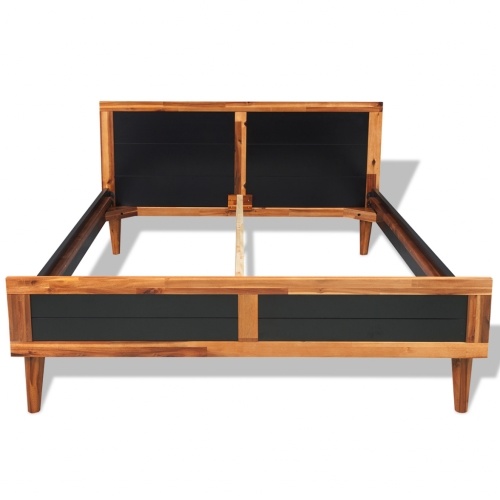 

Bed frame Solid acacia wood 200 x 180 cm Black