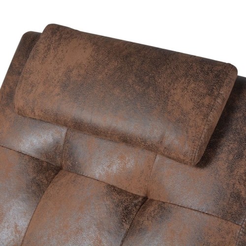

Lounge chair with cushion Brown Suede fabric