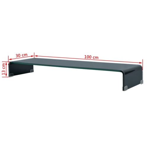 

Подставка для телевизора / подставка для монитора 100 x 30 x 13 см Черное стекло