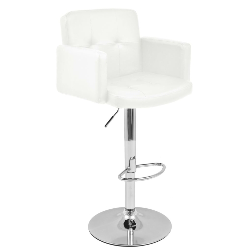 

Swivel bar stool 2 pcs Artificial leather White