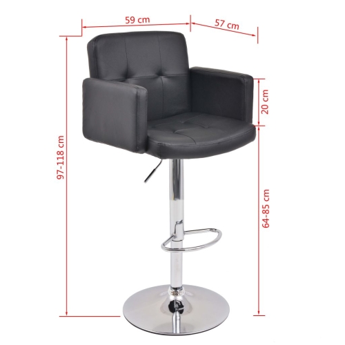 

Swivel bar stool 2 pcs Artificial leather Black