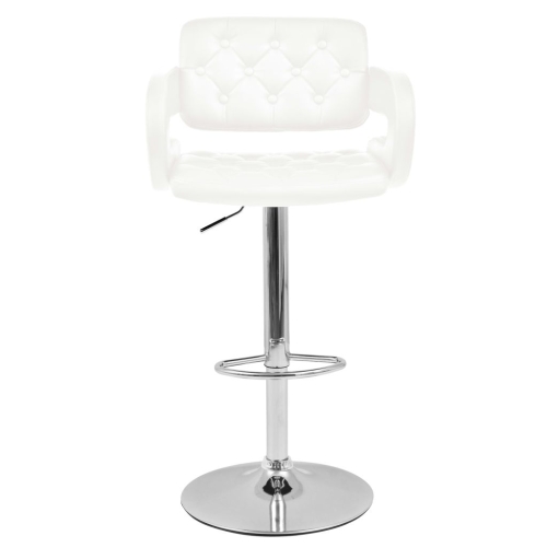 

Swivel bar stool 2 pcs Artificial leather White
