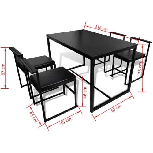 

Black 5 Piece Dining Table and Chair Set