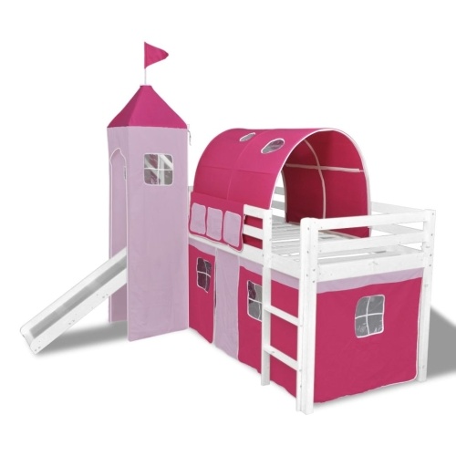 

Mezzanine bed for children with slide and Rosewood ladder