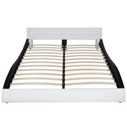 

Bed frame with LED 180 x 200 cm Artificial leather White and Black