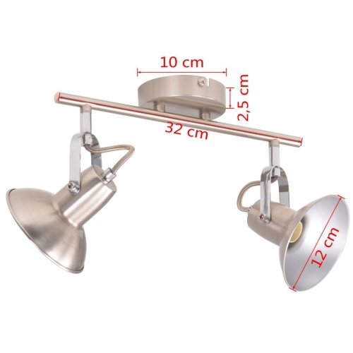 

Ceiling light for 2 bulbs E14 Silver
