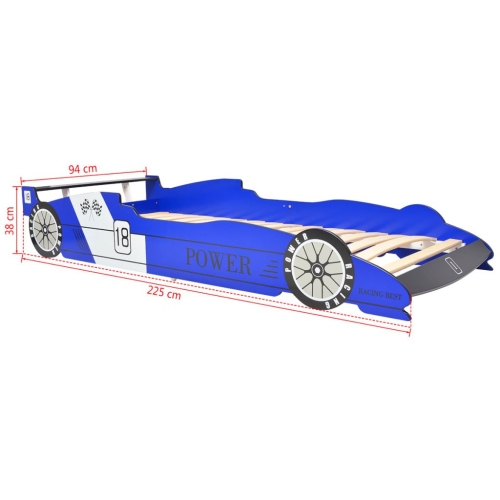 

Racing car bed for children 90 x 200 cm Blue